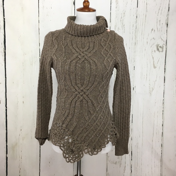 Anthropologie Sweaters - Moth Anthro Asymmetrical Turtleneck Wool Sweater